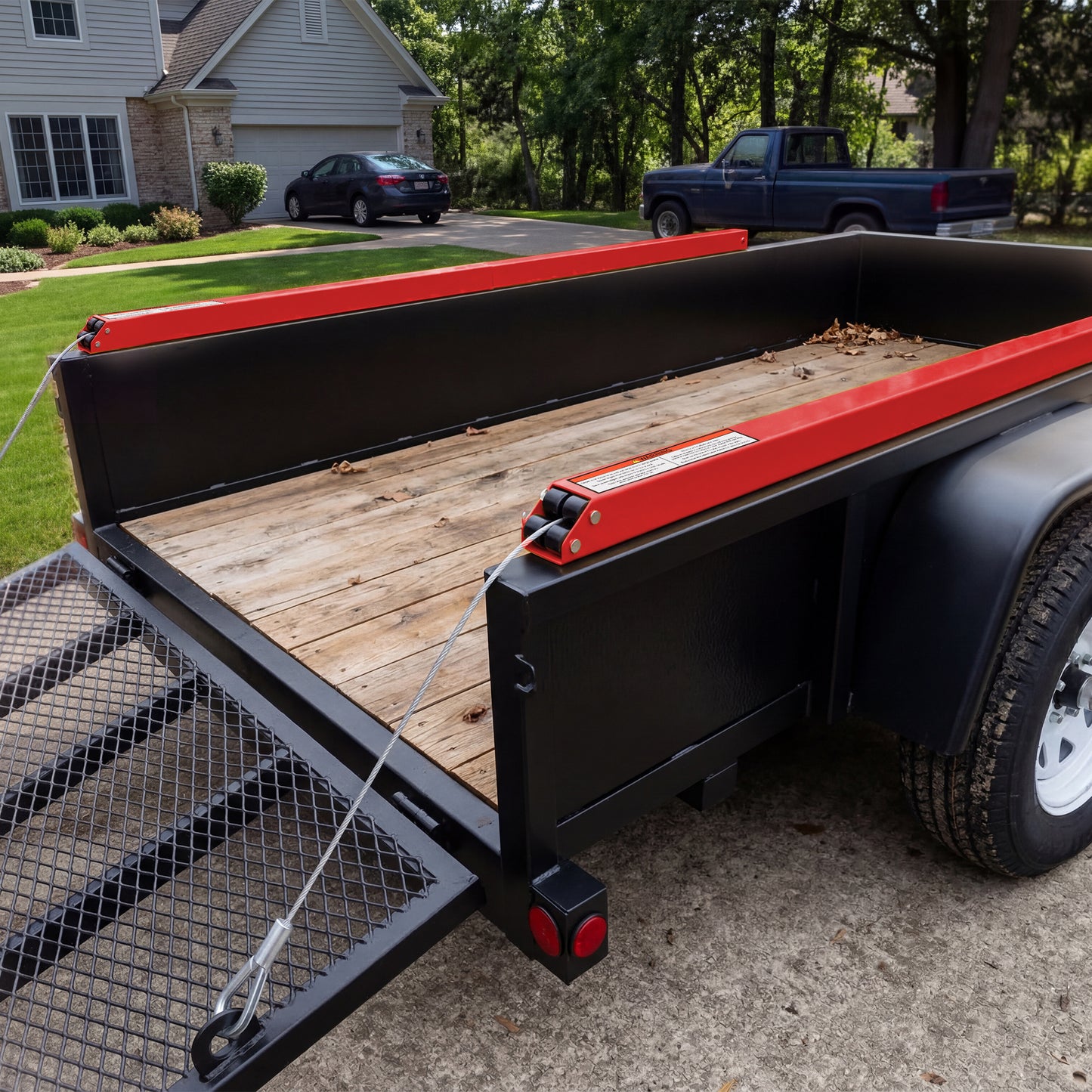 Tailgate Utility Trailer Gate Liftgate Ramp Lift 2 Sided Lift Assist System Fit for Open Utility Trailers Tailgate and Ramp New Upgrades, Red image 10