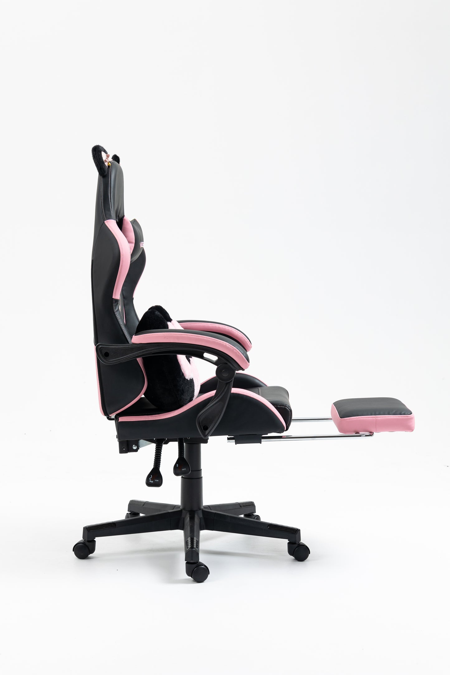Cute Cat Gaming Chair with Paw Lumbar Cushion, PC Video Gamer Chair for Girl Teen Woman (Black) image 11