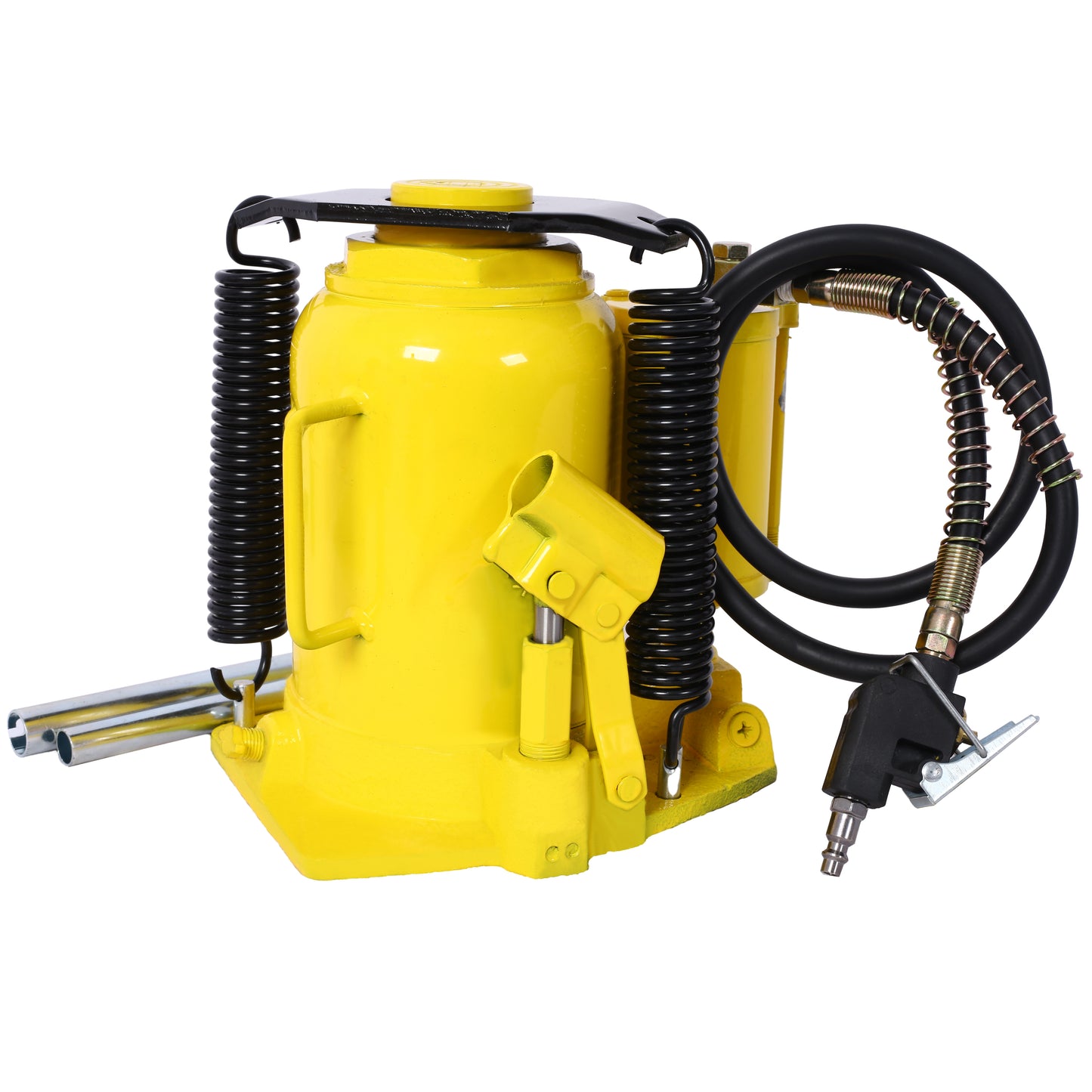 Air Hydraulic Bottle Jack, 32 Ton/70550 LBS All Welded Bottle Jack, 10-16.3 inch Lifting Range, Manual Handle and Air Pump, for Car, Pickup, Truck, RV, Auto Repair, Industrial Engineering,Yellow image 5