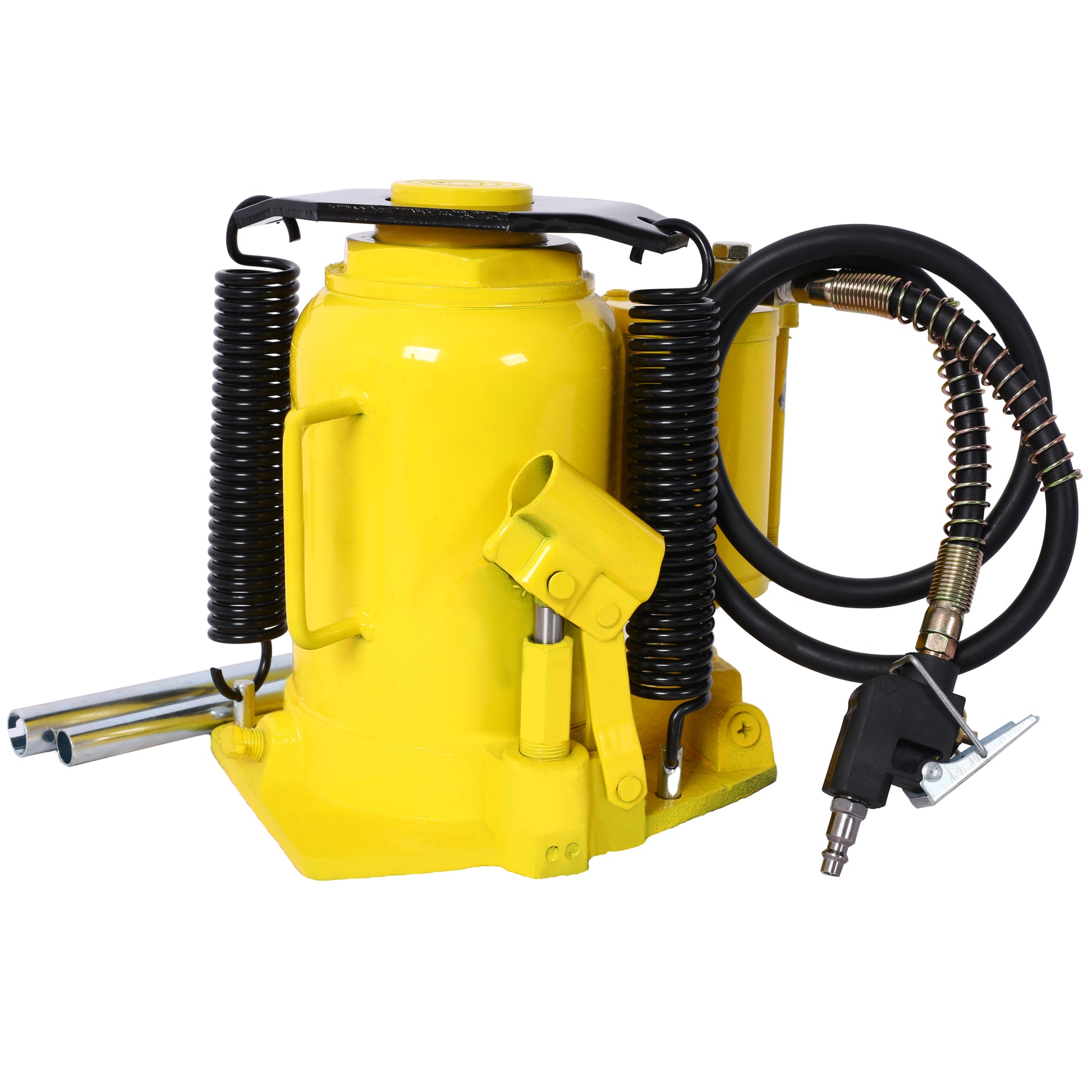Air Hydraulic Bottle Jack, 32 Ton/70550 LBS All Welded Bottle Jack, 10-16.3 inch Lifting Range, Manual Handle and Air Pump, for Car, Pickup, Truck, RV, Auto Repair, Industrial Engineering,Yellow image 5