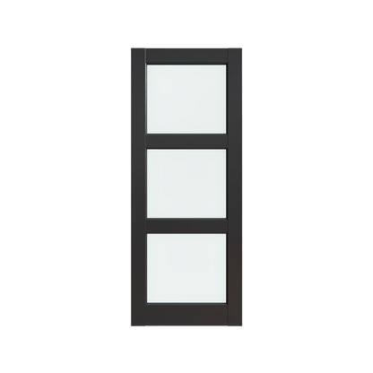 32" X 80"3-Lite Glass Door,Preassembled Frosted Glass French Door,MDF Wood Panel,for Utility Room Pantry Closet Laundry Room, Bathroom,w/o Hardware,Back image 8