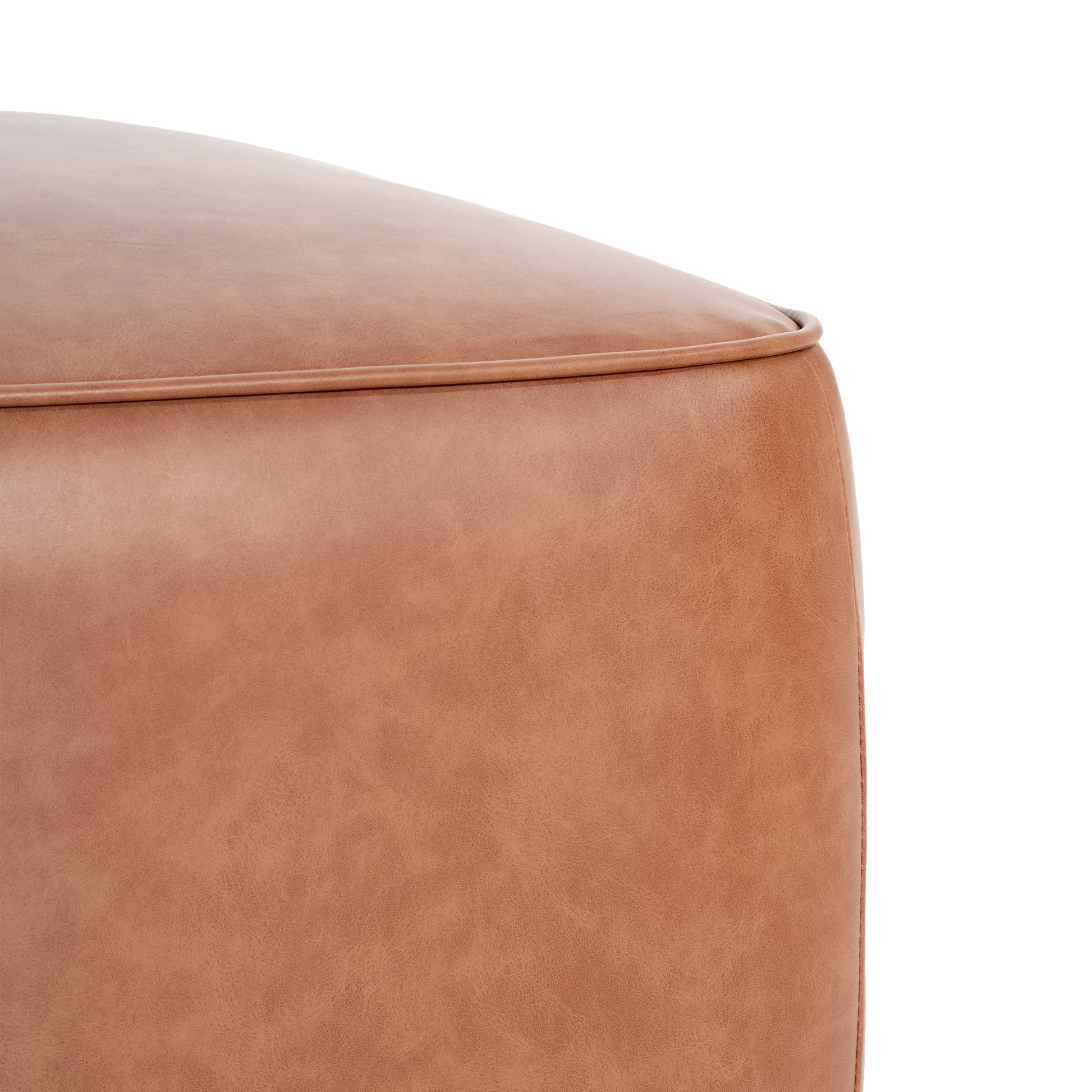 Upholstered Square PU Leather Ottoman,Tan (old sku N757P294261O) image 7