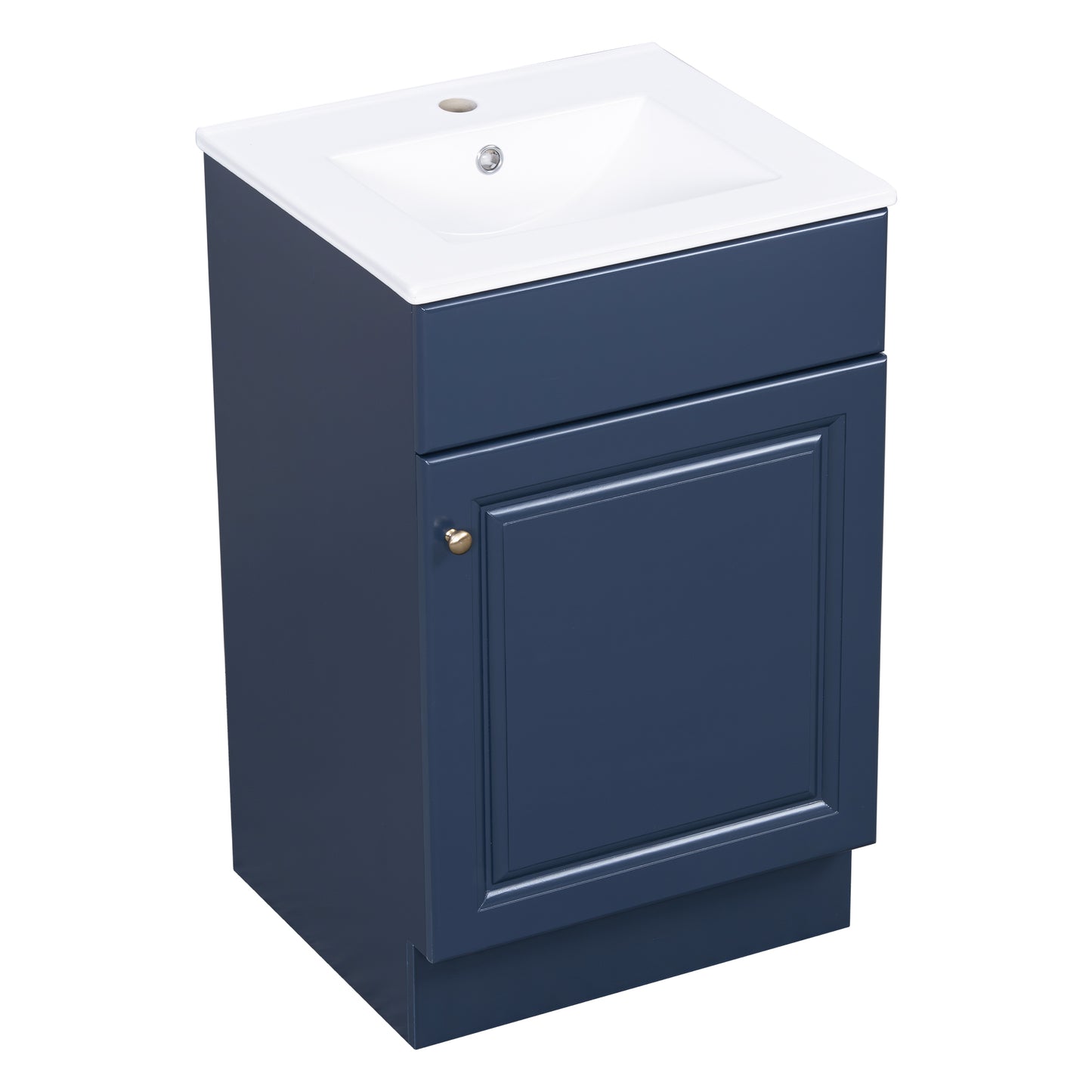 [Video] 20" Bathroom Vanity with Sink, Vanity Cabinet with Door Shelf and Adjustable Shelf, Blue image 12