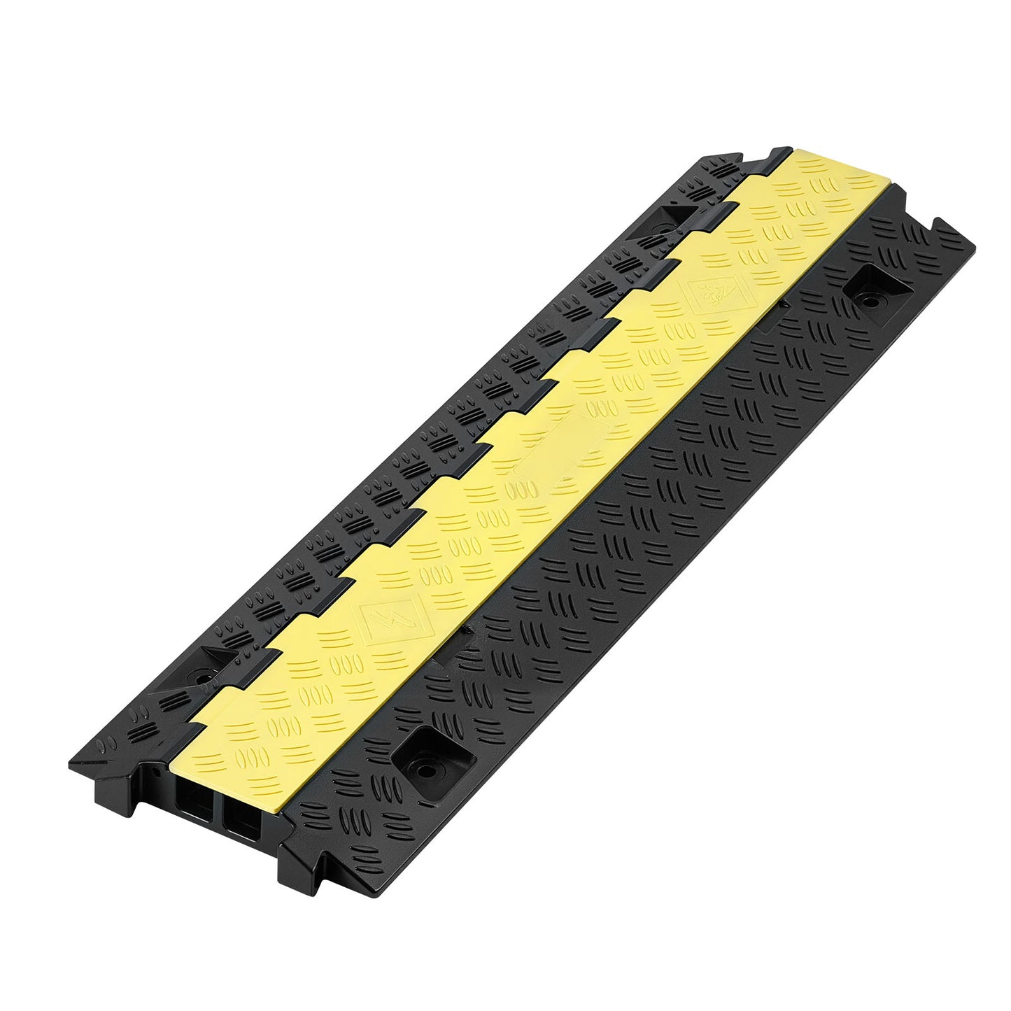 Cable Protector Ramp, 22,000 lbs/axle Capacity, 2 Channel Heavy Duty TPU Cord Hose Wire Cover, 1.2 x 1.1 in Channel, Traffic Speed Bump with Flip-Open Top Cover, for Indoor Outdoor Use, 3 Pack image 8