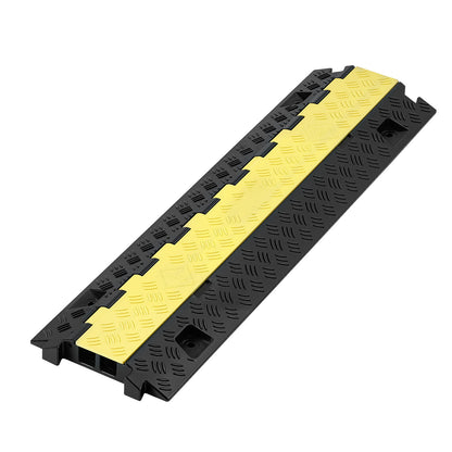 Cable Protector Ramp, 22,000 lbs/axle Capacity, 2 Channel Heavy Duty TPU Cord Hose Wire Cover, 1.2 x 1.1 in Channel, Traffic Speed Bump with Flip-Open Top Cover, for Indoor Outdoor Use, 3 Pack image 8