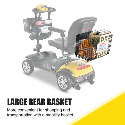 Four wheels Compact Travel Mobility Scooter with 300W Motor for Adult-300lbs, YELLOW image 5