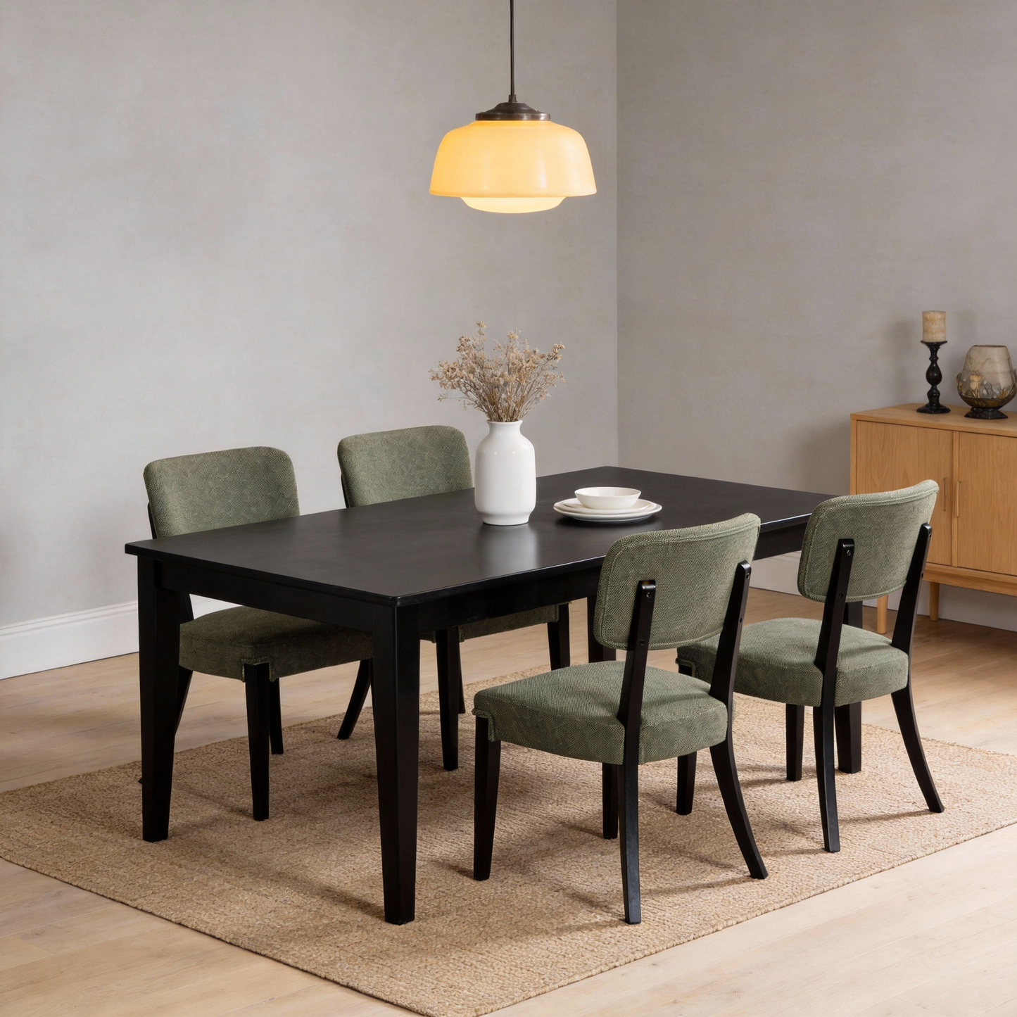 Modern Armless Dining Chairs Set of 2, Green, Contemporary Side Chairs with Wood Legs - Versatile Accent Chairs for Dining Room, Kitchen, or Living Room image 11