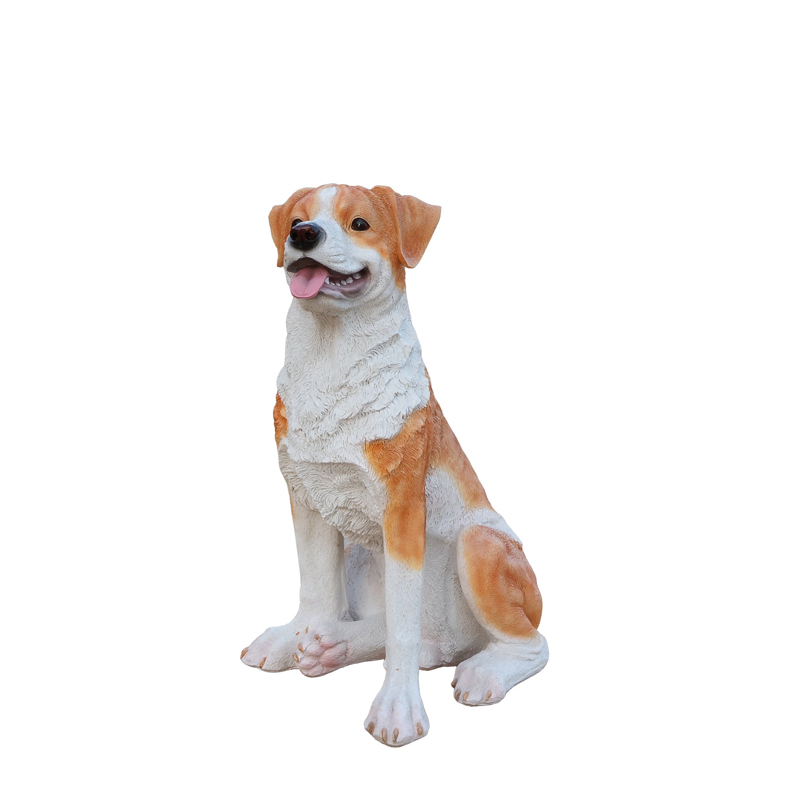 Lifelike Hound Dog Statue, Realistic Resin Animal Figurine for Indoor Outdoor Garden Lawn Yard Home Decor, Art Craft Gift, Brown+White image 5
