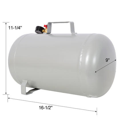 Portable 5 Gallon Aluminum Air Tank, Lightweight Durable Air Compressor Tank with Pressure Gauge, Safety Valve and 47 Inch Hose for Easy Tool Connection image 9
