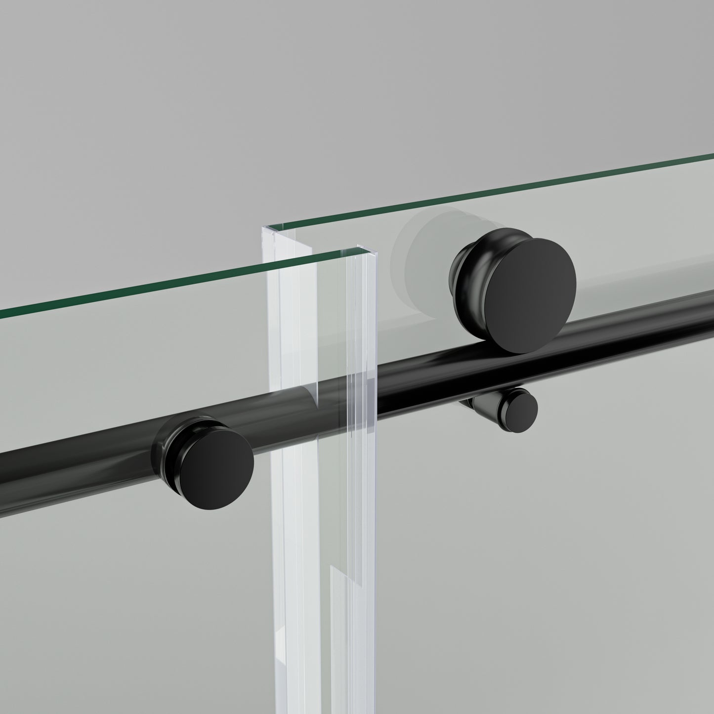 56-60"W x 76"H Frameless Shower Door, Sliding Shower Door, with Premium 5/16"(8mm)Thick Tempered Glass Shower Enclosure,Chrome Matte Black With Buffer, kd image 4