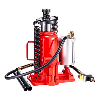 Air Hydraulic Bottle Jack, 20 Ton (44092 lbs) Capacity, 10.2-19.5 Inch Lifting Range, Pneumatic/Manual Heavy Duty Welded Bottle Jack with Pump for Car, SUV, Pickup, Truck, RV, Auto Repair, Red image 7