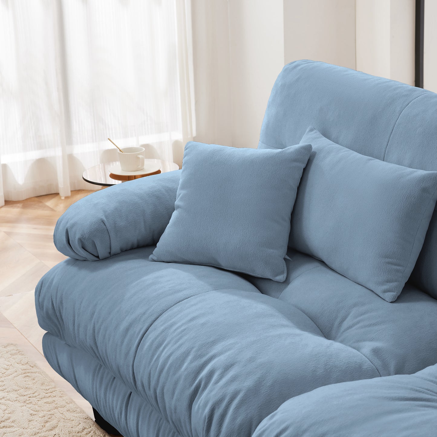 27 Armless Sofa W/1 pillow - Blue image 4