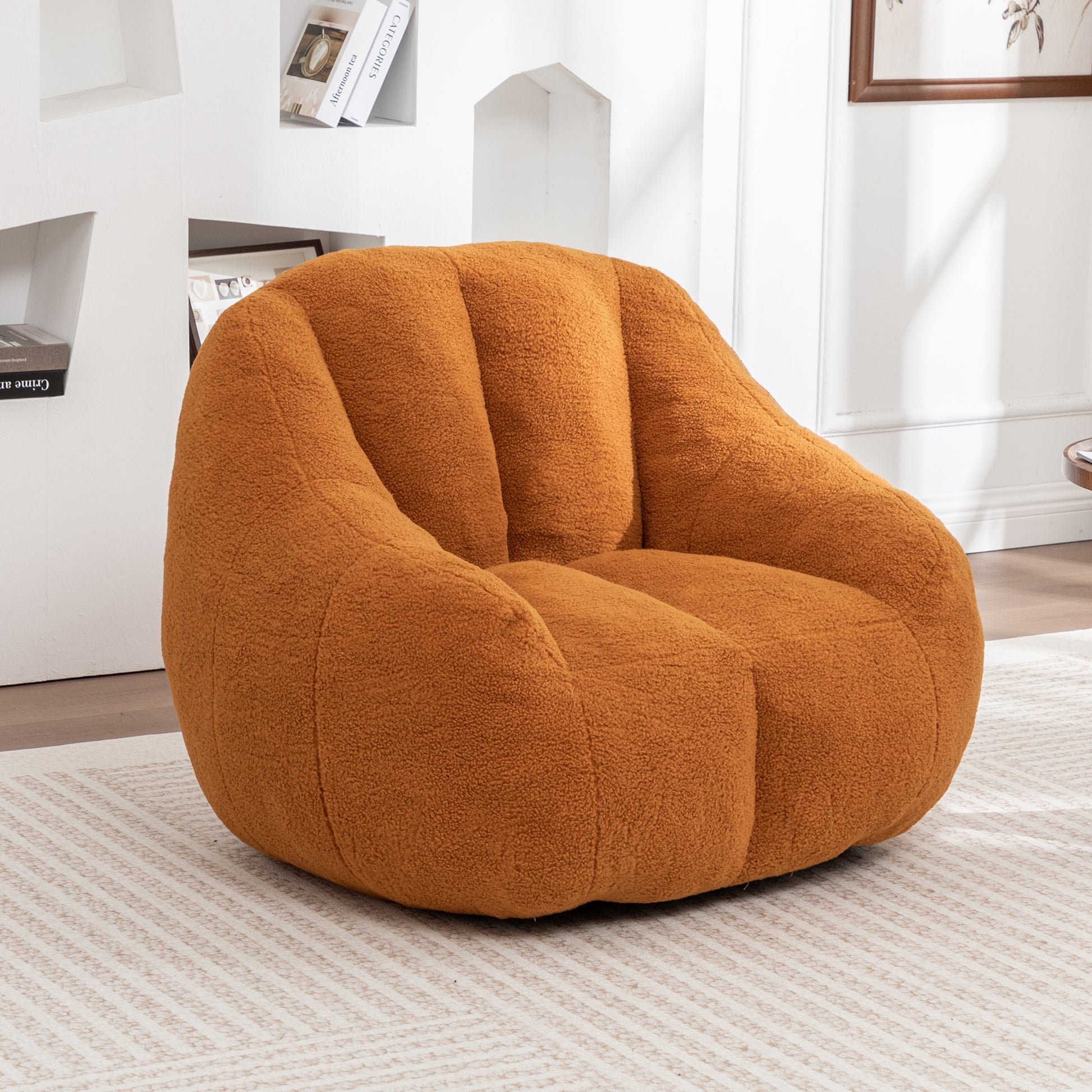 Bean Bag Chair with Filler, Bean Bag Sofa with Tufted Soft Stuffed Filling, Fluffy and Lazy Sofa, Comfy Cozy BeanBag Chairs with Memory Foam for Dorm, Apartment, Living Room image 2