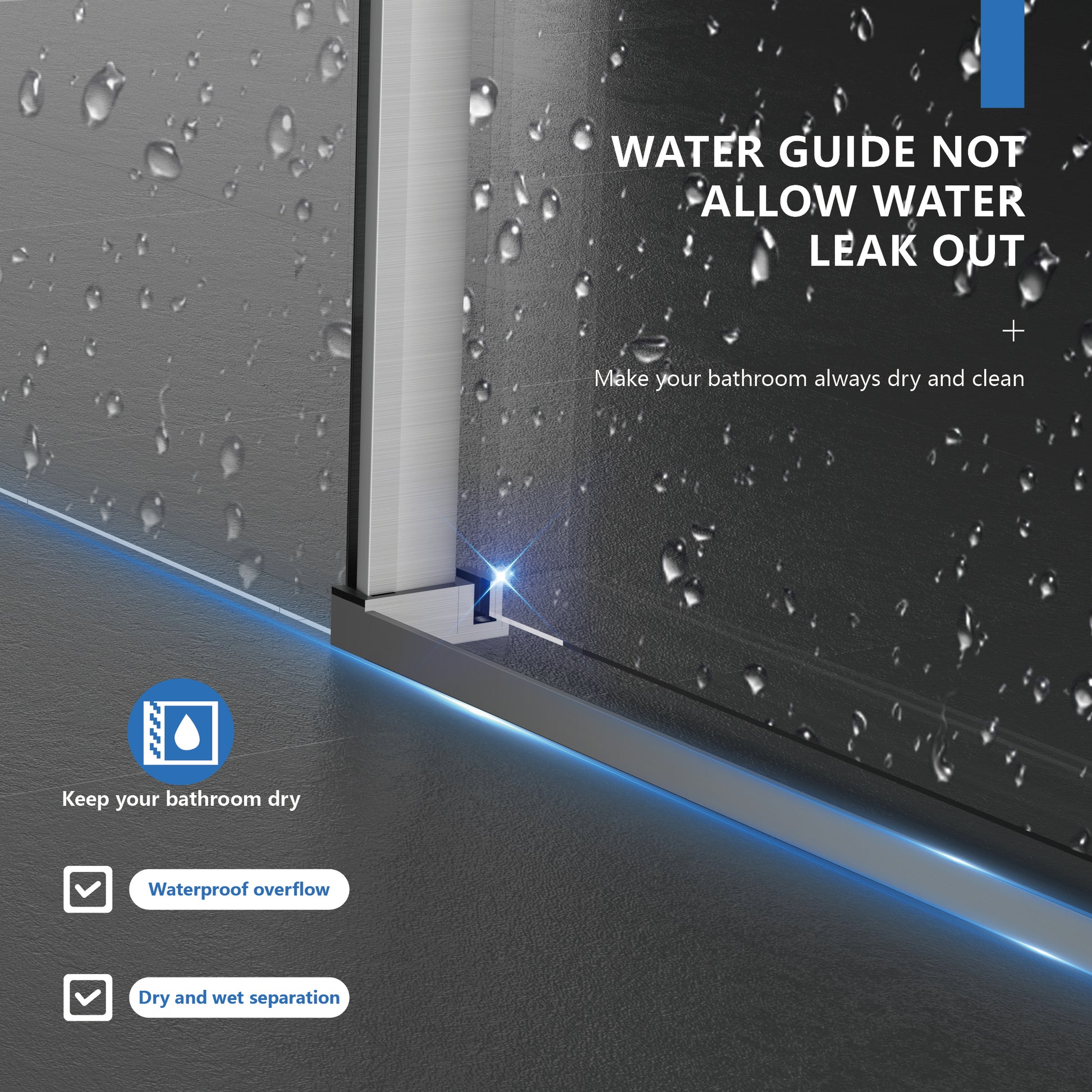 56-60" W × 72" H Frameless Sliding Shower Door,Waterproof Glass Shower Door with Upper Soft Closing System, 5/16" (8mm) Tempered Glass,Double Side Easy Clean Coat,Brushed Nickel image 10