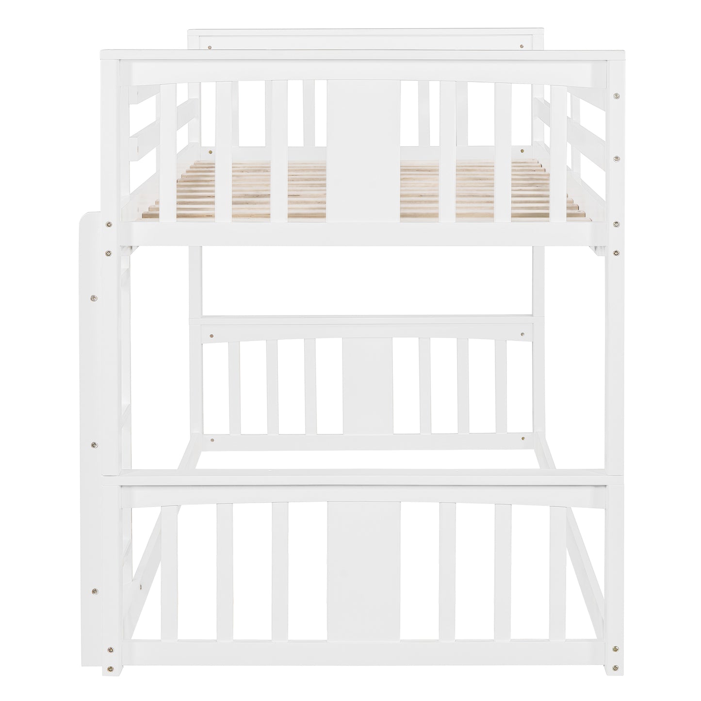 Twin Over Twin Bunk Bed with Ladder, White (Old SKU:N708P242163K) image 12
