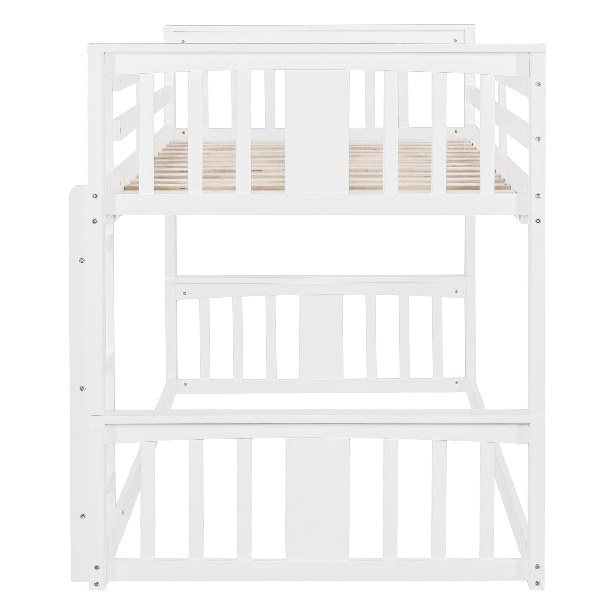 Twin Over Twin Bunk Bed with Ladder, White (Old SKU:N708P242163K) image 12