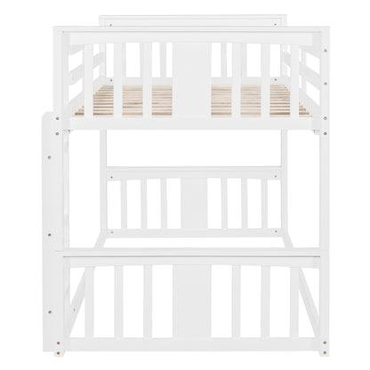 Twin Over Twin Bunk Bed with Ladder, White (Old SKU:N708P242163K) image 12