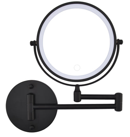 Rechargeable Wall Mounted Makeup Mirror 8'' Magnifying Mirror with Lights Double-Sided 1X/10 360° Rotation Extension Bathroom Shaving Mirror with Foldable Arm image 2