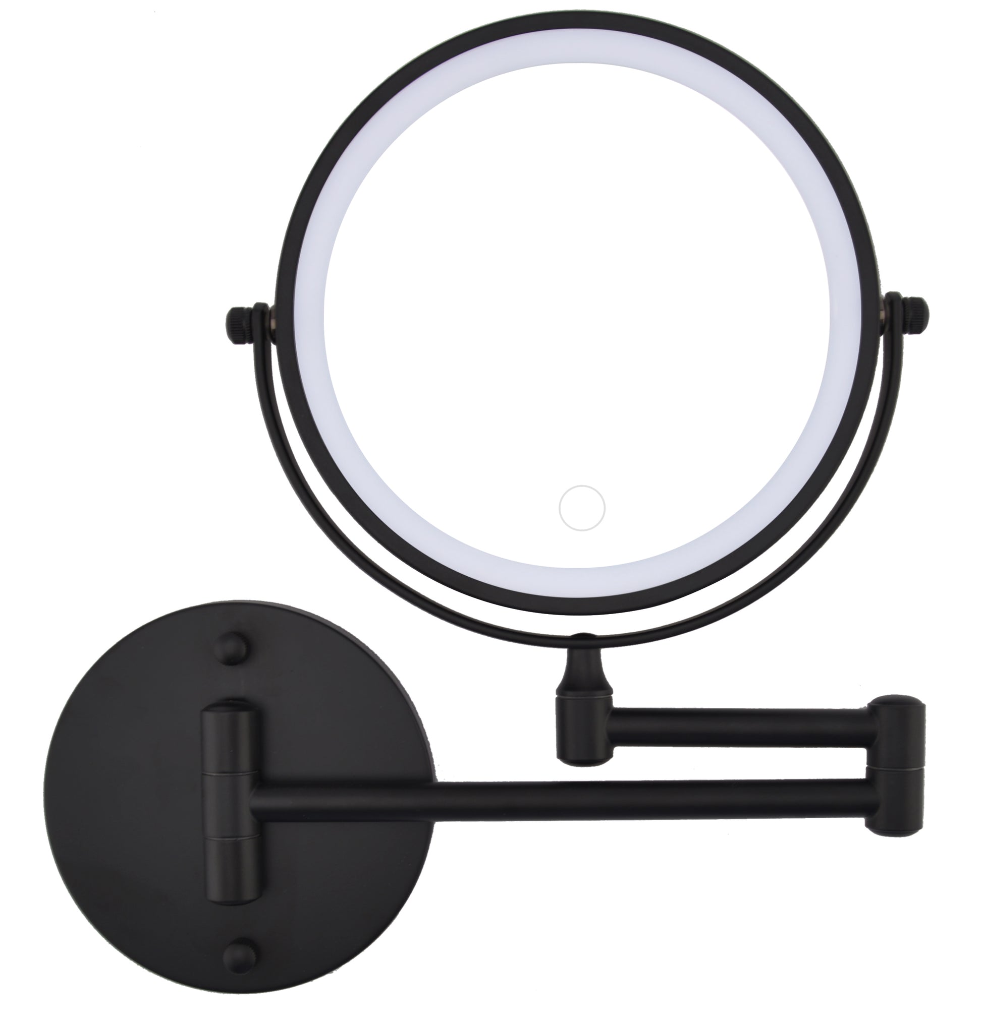 Rechargeable Wall Mounted Makeup Mirror 8'' Magnifying Mirror with Lights Double-Sided 1X/10 360° Rotation Extension Bathroom Shaving Mirror with Foldable Arm image 2