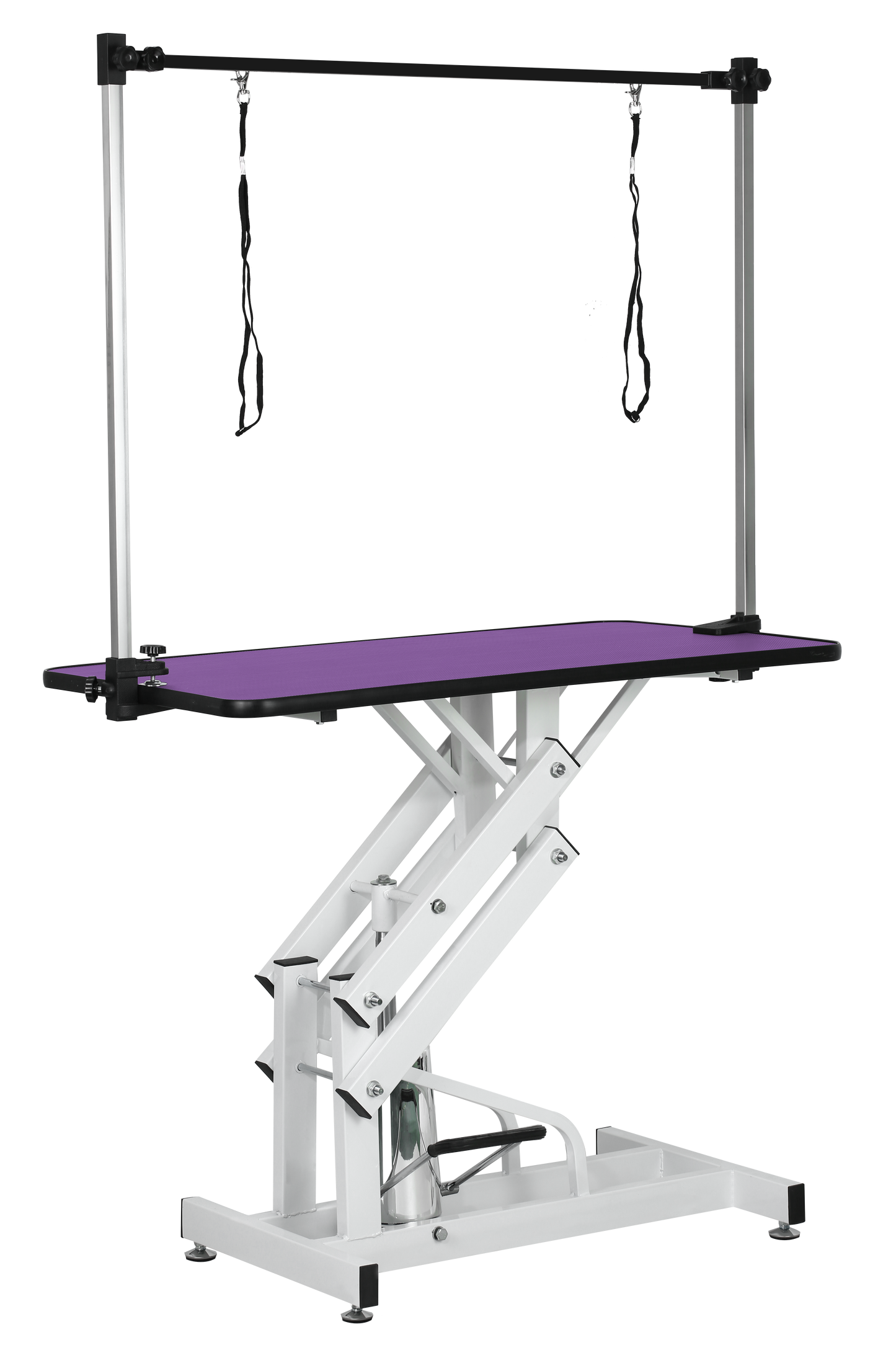 42.5INCH HYDRAULIC PET GROOMING TABLE WITH "H" ARM PURPLE image 3
