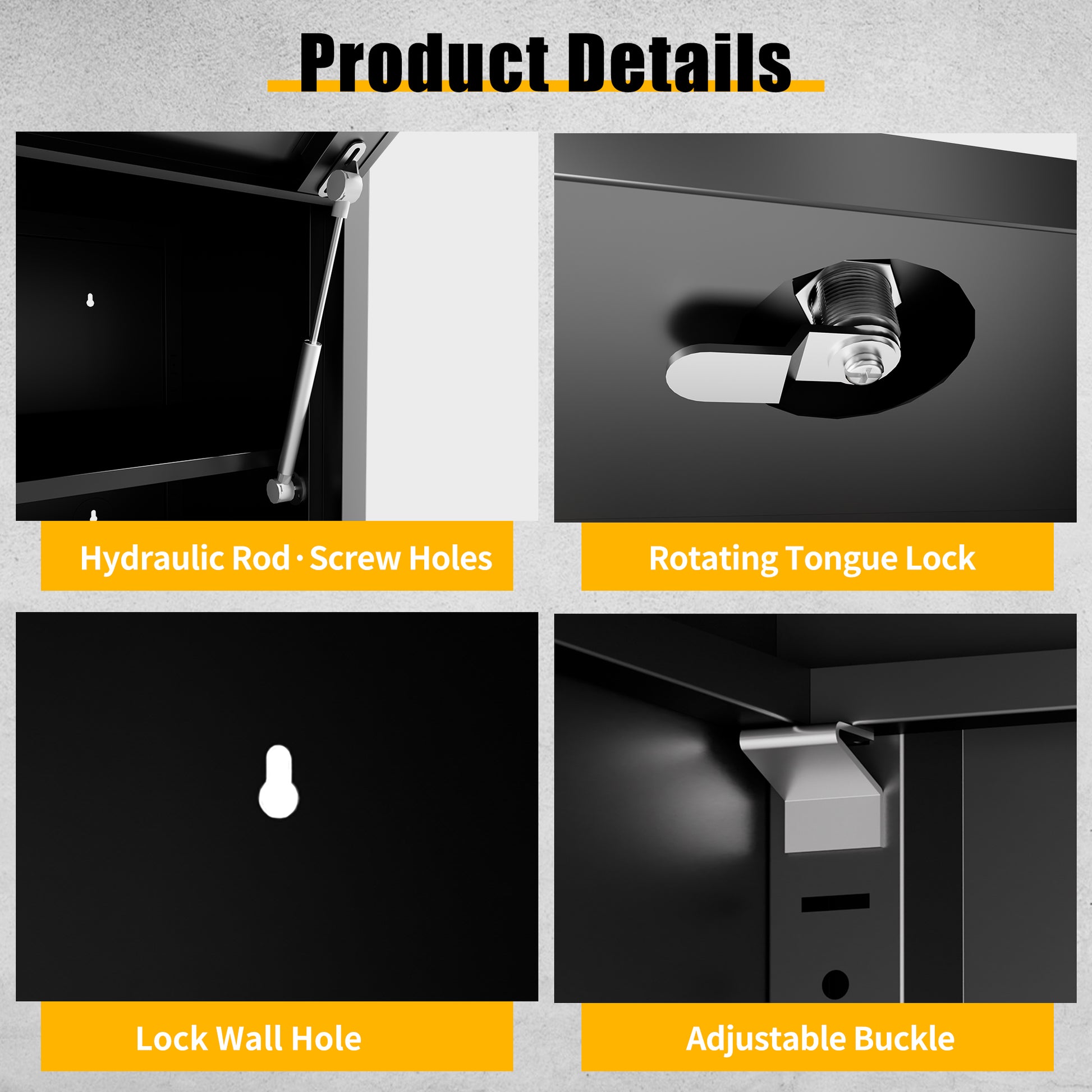 Heavy Duty Metal Wall Mounted Tool Storage Cabinet Steel Metal,Garage Storage Cabinet for Garage,Workshop,Basement,Kitchen,Assembly Required image 4