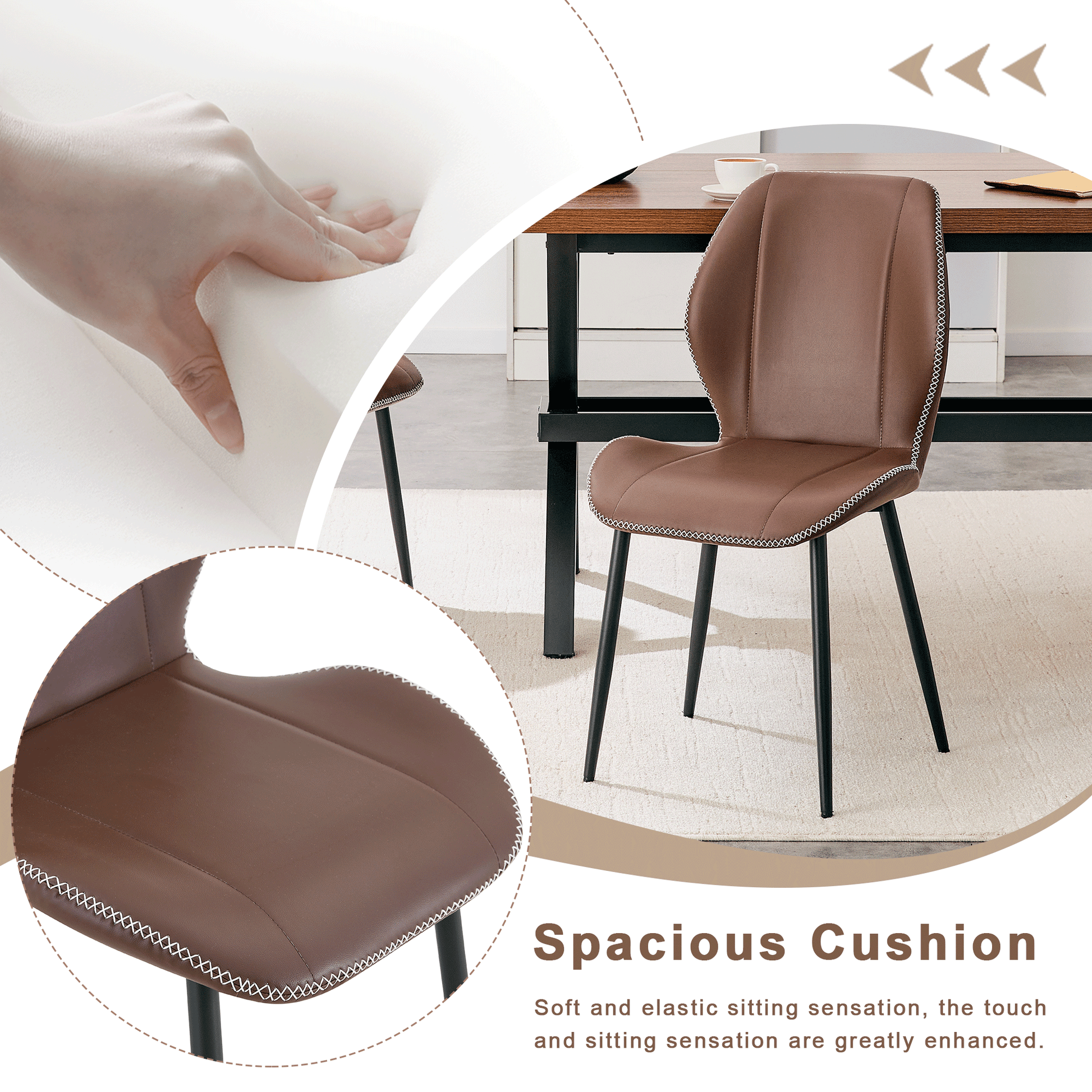 Brown Coffee Dining Chair in Office Setting