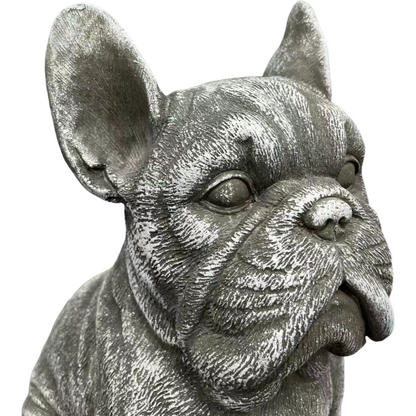 16'' Outdoor Weatherproof French Bulldog Statue, Rustic Stone Finish Resin Dog Sculpture, Decorative Ornament for Garden, Yard, Patio, Lawn & Backyard Landscaping image 8