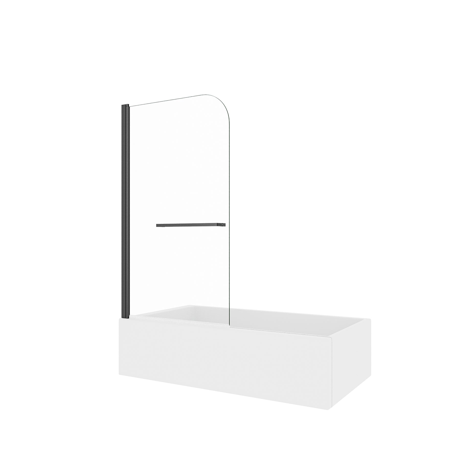31"-32" W x 55" H Matte Black Flexible 180° Pivot Shower Door Reversible Installation Frameless Bathtub Screen,1/4"(6MM) Tempered Glass With Nano Easy Cleaning And Stick Explosion-proof Membrance image 9