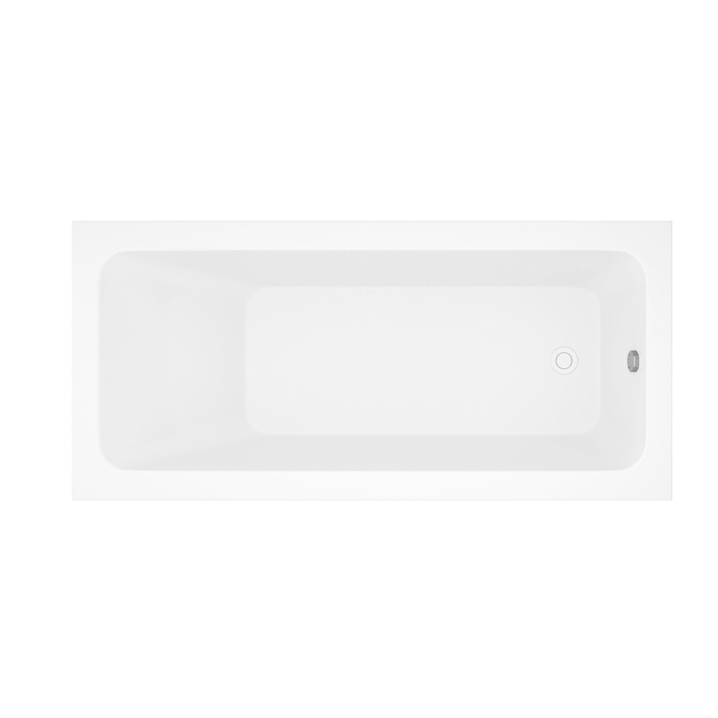 66-inch Acrylic Built-in Soaking Tub - Glossy White, Built-in Design, Chrome Hand-Twist Drain with Left/Right Installation Option image 10