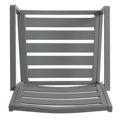 Outdoor Modern Aluminum Dining Chair (Set of 2), Gun Metal Gray image 9