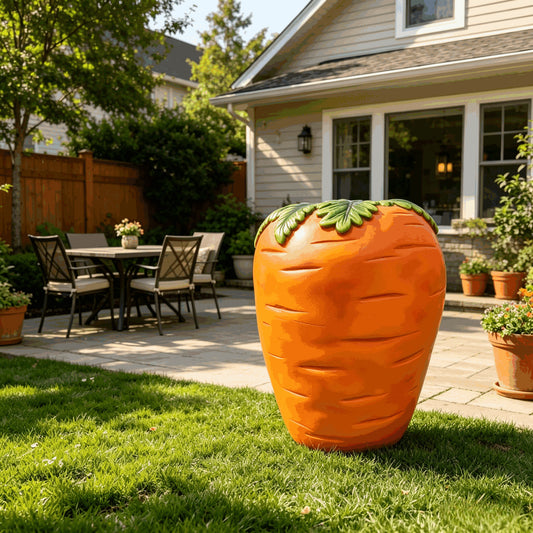 16" Oversized Carrot Shaped Resin Stool, Side Table, Plant Stand, Innovative Multi-Use Decorative Furniture for Home Decor, Garden Decor, Patio, Balcony, Indoor & Outdoor Decoration image 1