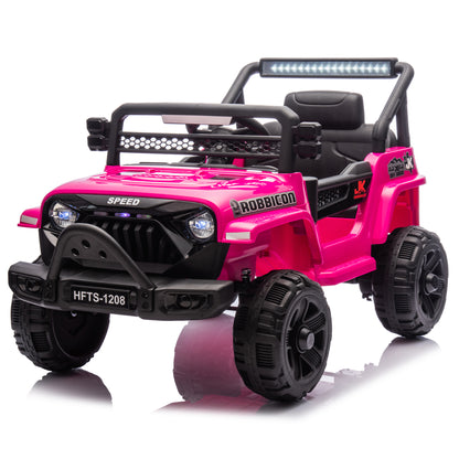 12V Kids Ride On Electric Truck Car W/Parents Control,2WD,Four-wheel suspension,Early education function,Adjustable volume,USB,MP3,Bluetooth,Microphone jack,Power display,LED lights For kids aged 1-4. image 6
