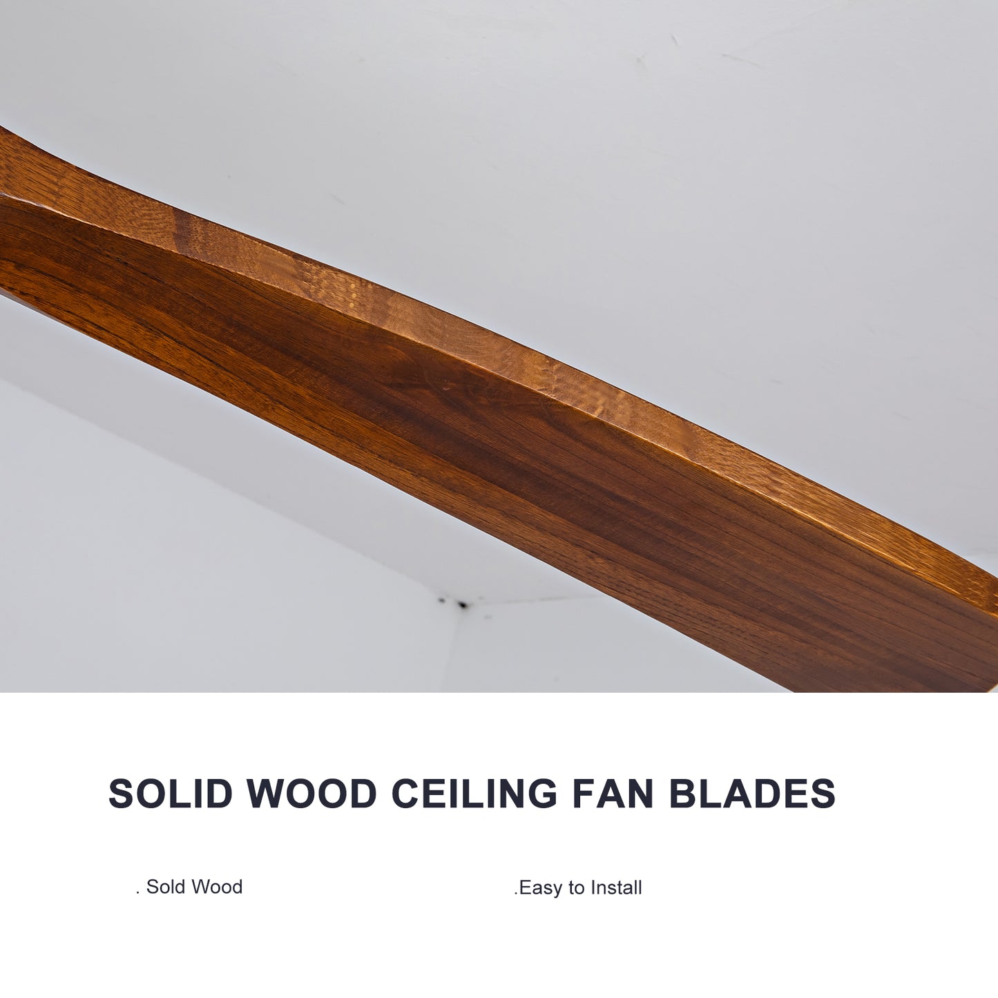 52" indoor Ceiling Fan with Light,3 Walnut Solid Wood Blade, Remote Control,3 CCT Dimmable LED, Timer, 6-Speed Reversible Motor Use for Living Room or Patio image 6