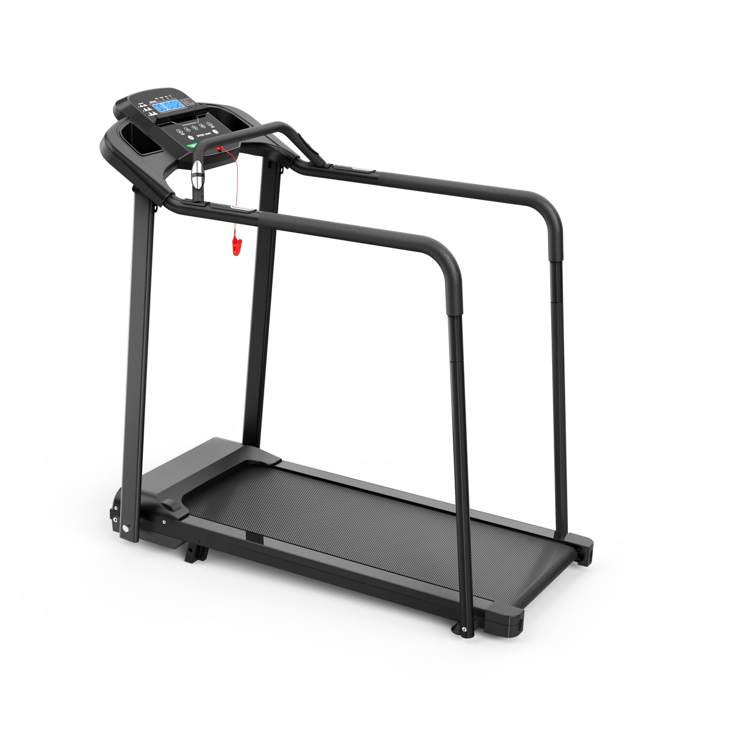 Walking Pad Treadmill for Senior, Foldable Exercise Treadmill with Stable and Safe Structural Design, Large LED Display for Elderly, Long Handrail for Balance, 300 Lbs Capacity image 3