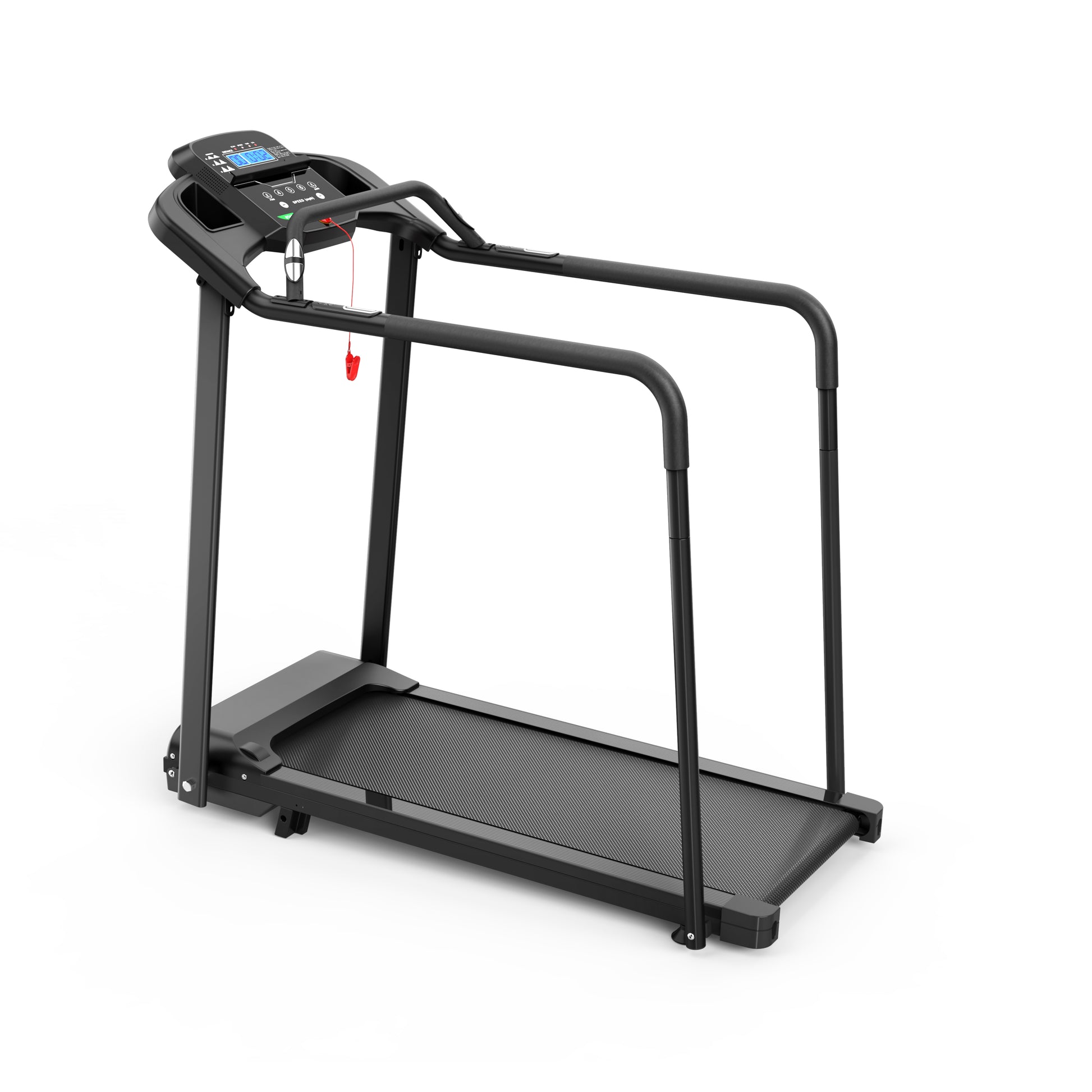 Walking Pad Treadmill for Senior, Foldable Exercise Treadmill with Stable and Safe Structural Design, Large LED Display for Elderly, Long Handrail for Balance, 300 Lbs Capacity image 3