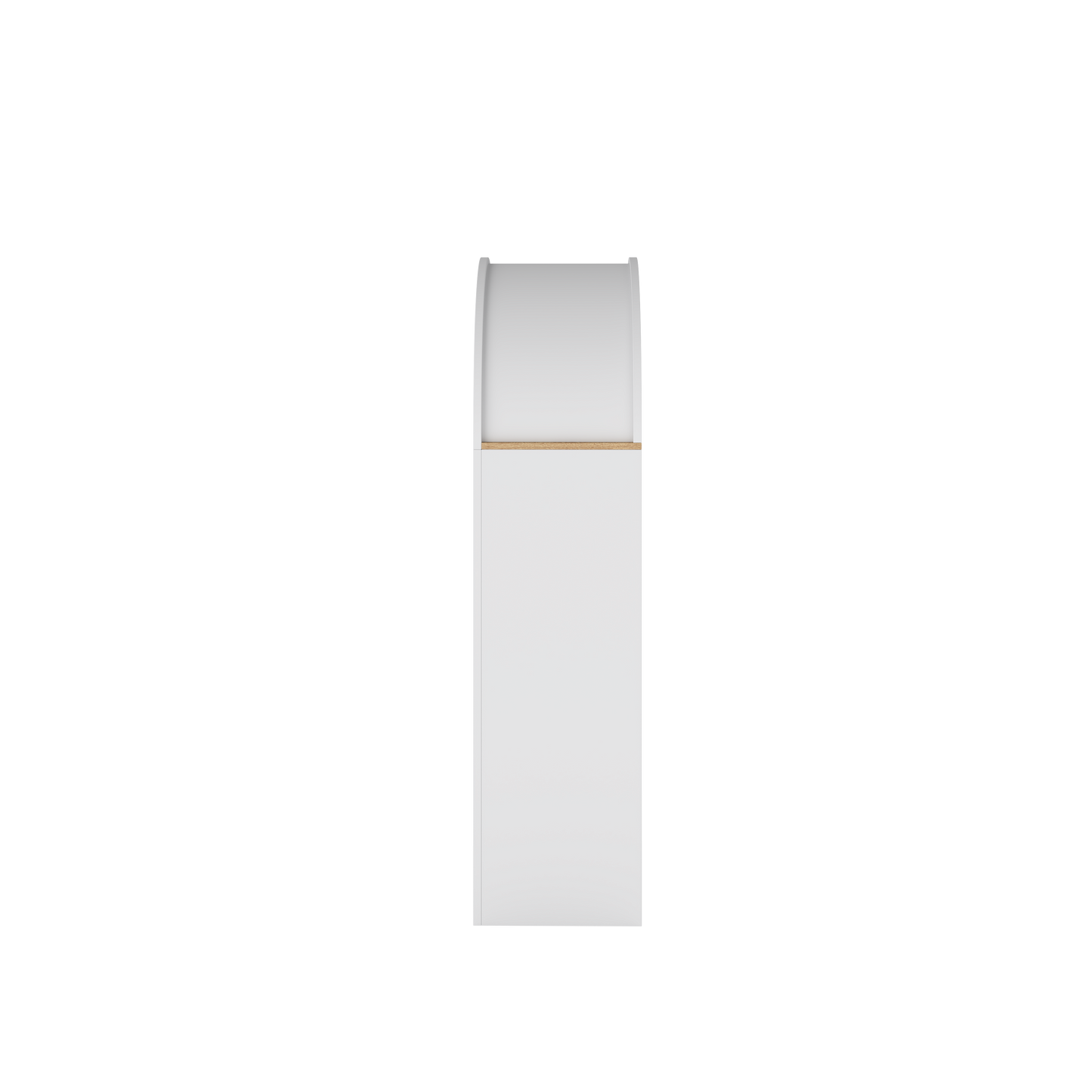 47" Freestanding Display Rack with Woodgrain Shelves, Arched Multifunctional Storage Cabinet, 4-Tier Open Shelf, Small Space Accent Bookcase for Living Room, Bedroom, Entryway,WHITE image 12