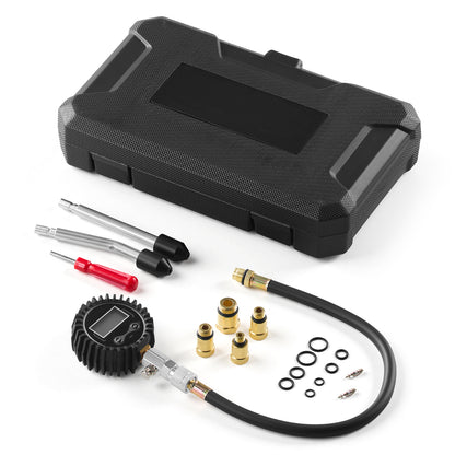 Engine Cylinder Compression Tester Kit, Pressure Gauge Range of 10-200 PSI, Compression Tester Kit with 4 Adapters, Straight & Angled Extended Metal Tubes for Automotive Cars and Motorcycles image 12