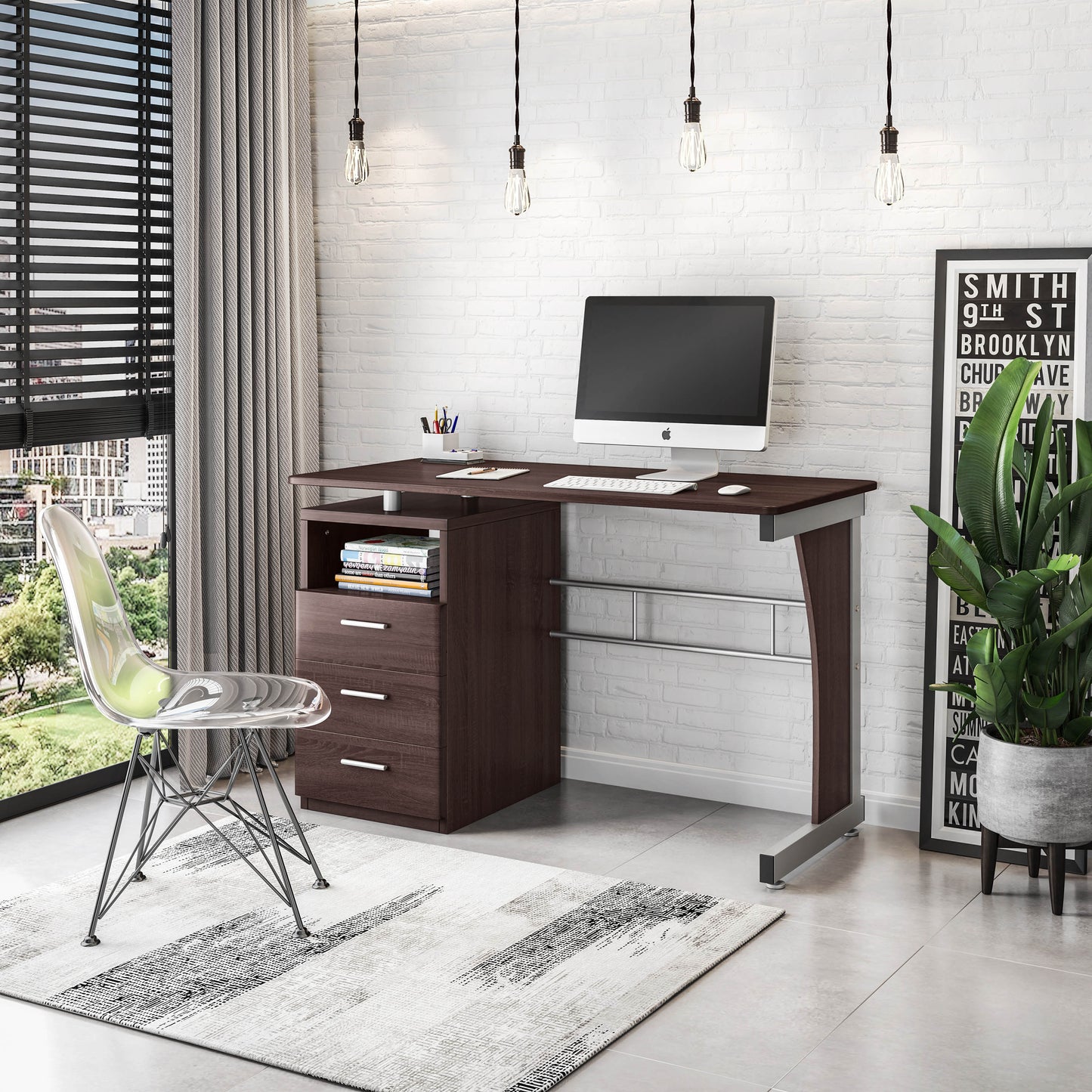 Techni Mobili Computer Desk with Ample Storage image 1