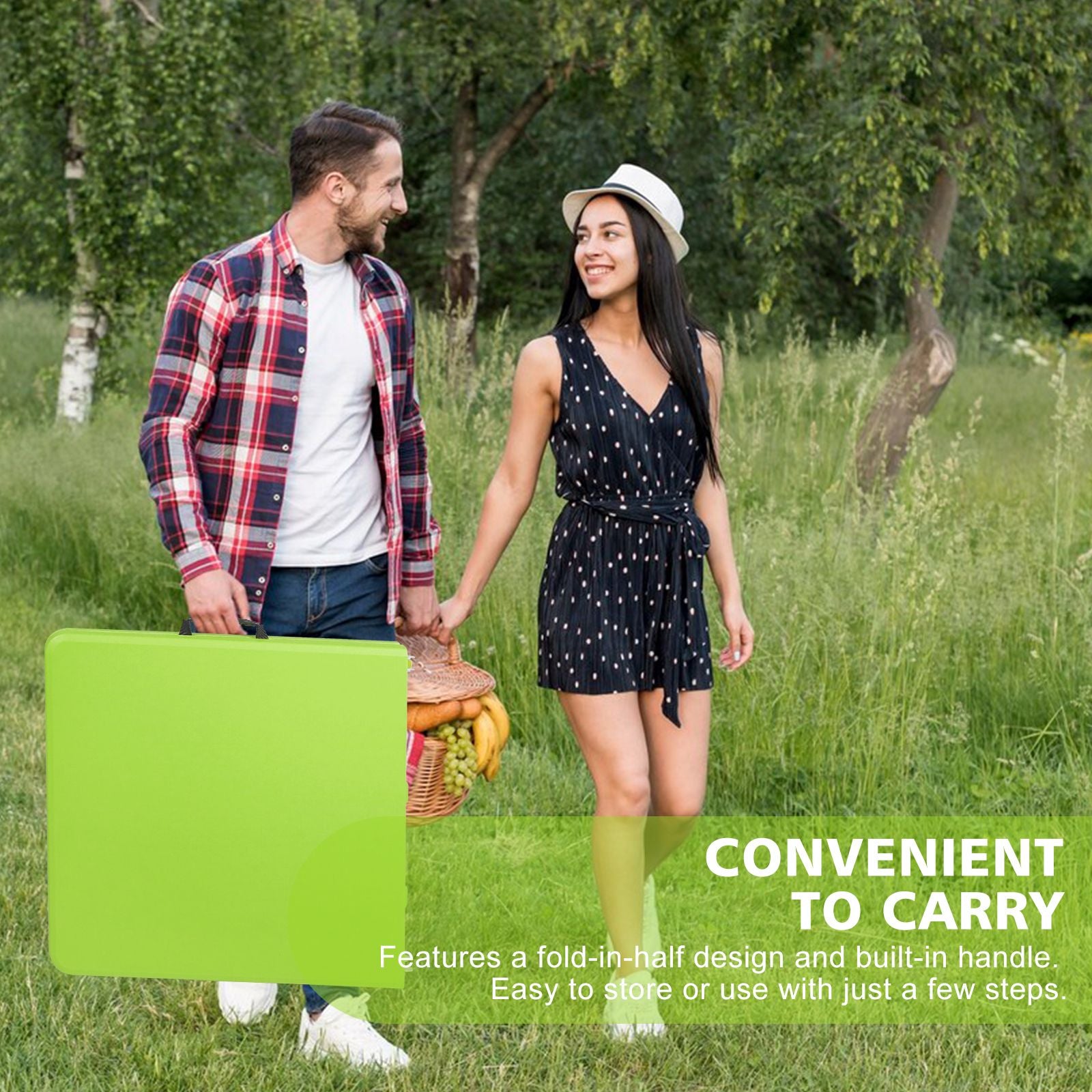 4ft Green Portable Folding Table Indoor&Outdoor Maximum Weight 135KG Foldable Table for Camping image 5