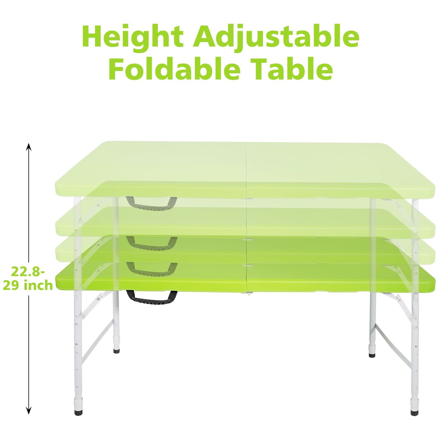 4ft Green Portable Folding Table Indoor&Outdoor Maximum Weight 135KG Foldable Table for Camping image 7