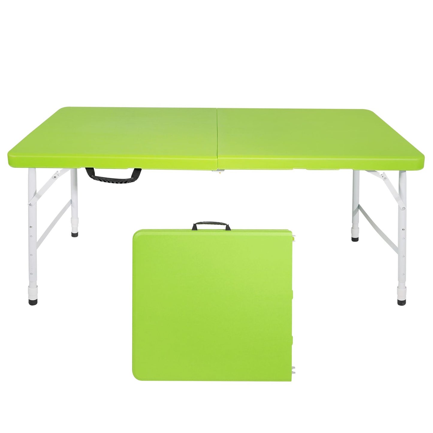 4ft Green Portable Folding Table Indoor&Outdoor Maximum Weight 135KG Foldable Table for Camping image 1