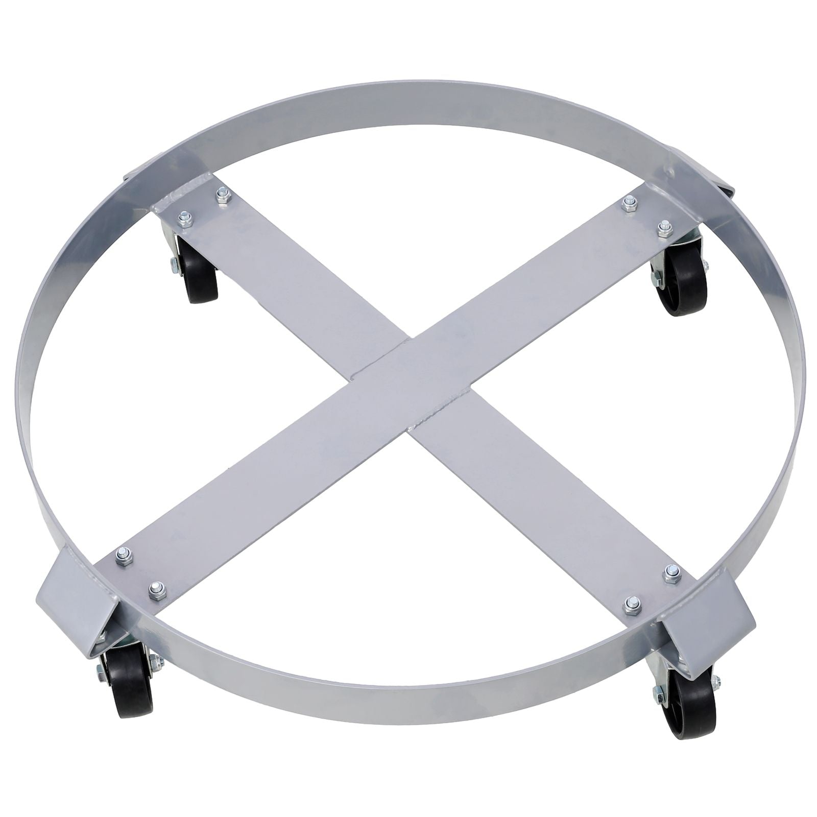 4Pcs Drum Dolly for 55 Gallon Drums,Barrel Dolly with 4 Swivel Caster Wheels,Heavy Duty Steel Frame Drum Cart with Brake image 10