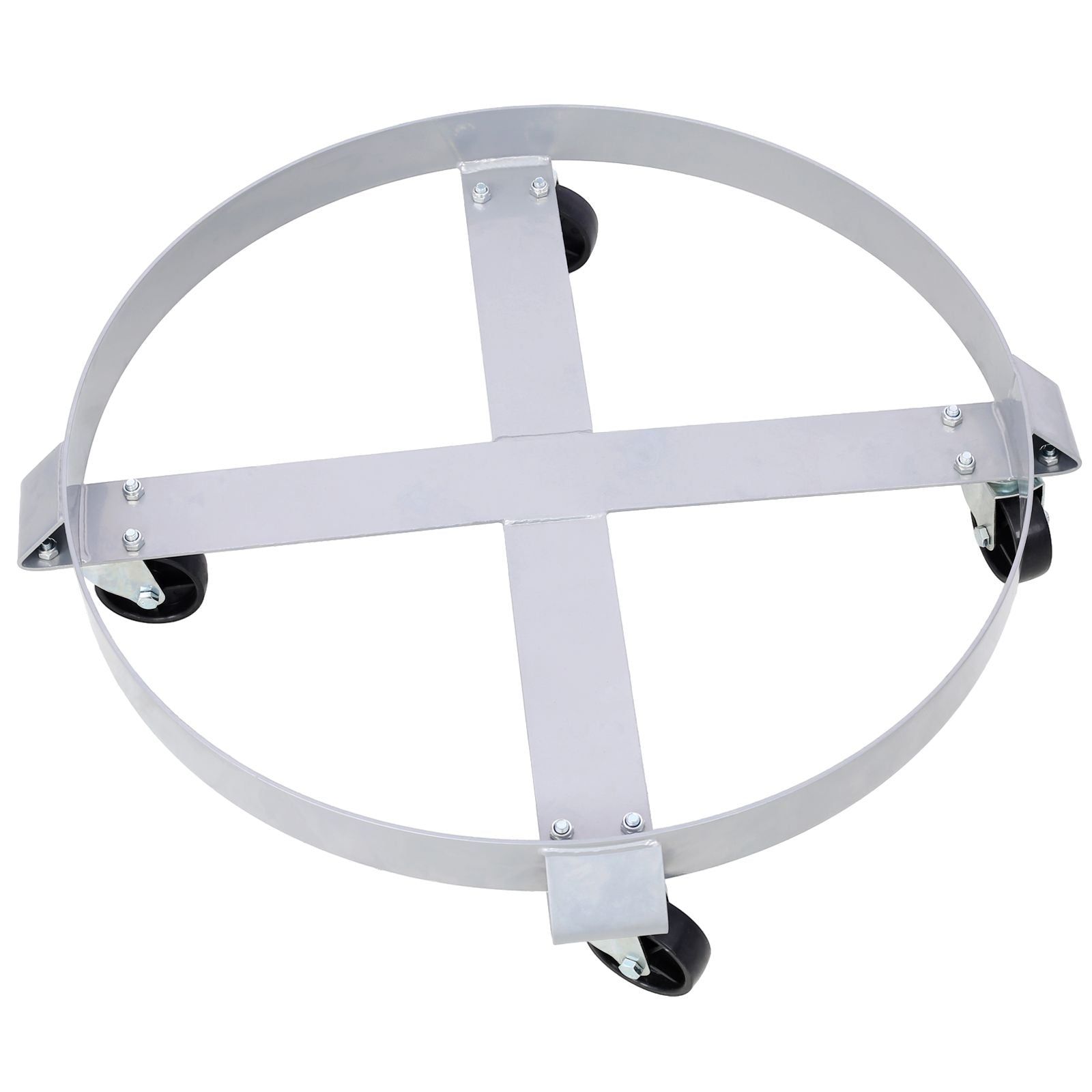 4Pcs Drum Dolly for 55 Gallon Drums,Barrel Dolly with 4 Swivel Caster Wheels,Heavy Duty Steel Frame Drum Cart with Brake image 6