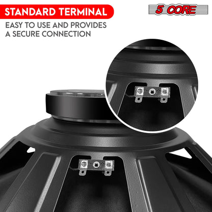 5 Core 15 Inch Subwoofer 450 Watt Car Audio Sub Woofer 4 Ohm w Deep Bass Replacement Loud Speaker image 7