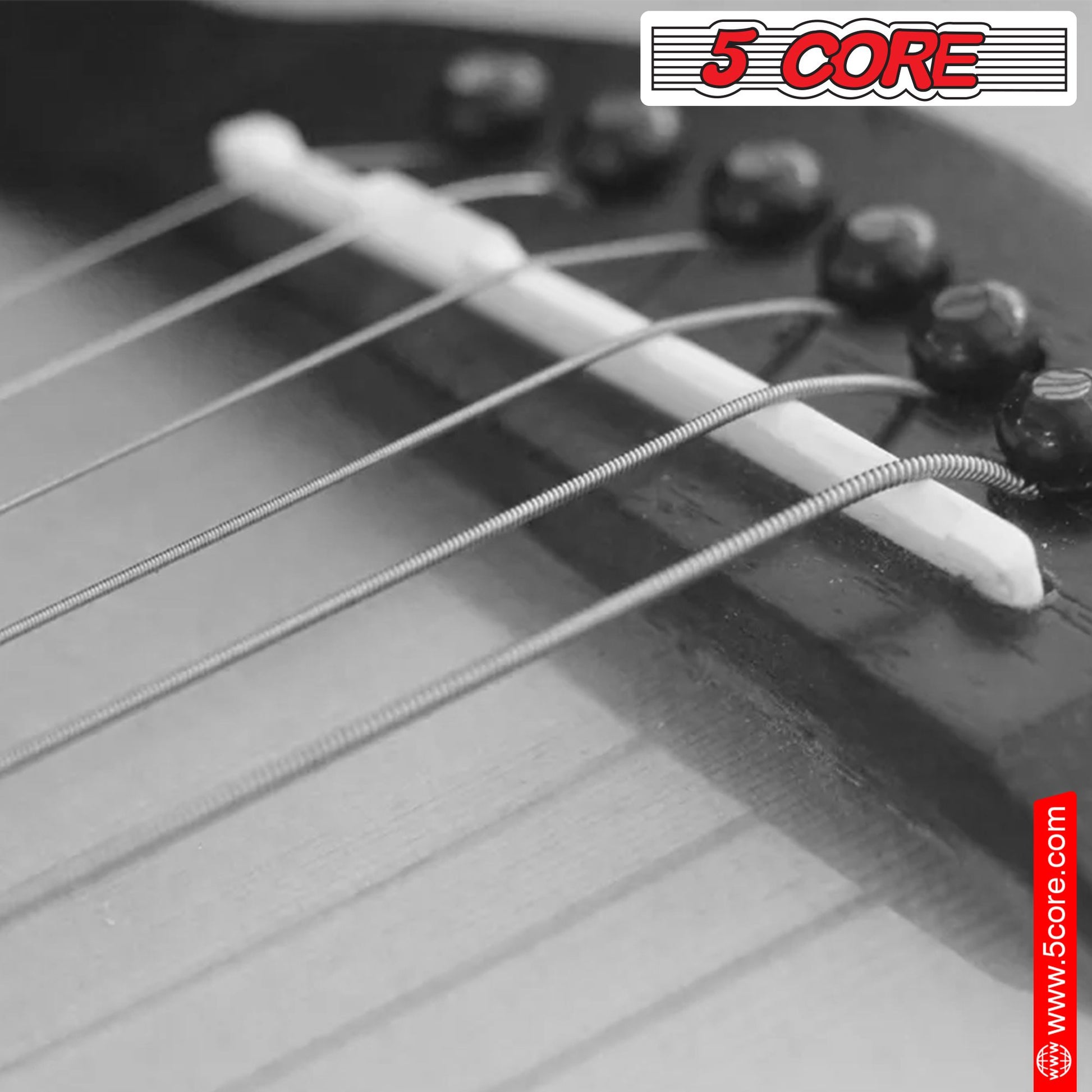 5 Core Acoustic Guitar 6 String Set Light Gauge Steel Carbon Core Bright Powerful Tone Heavy Duty GS AC image 2
