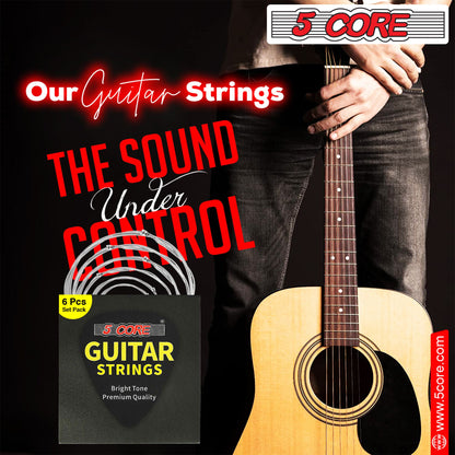 5 Core Acoustic Guitar 6 String Set Light Gauge Steel Carbon Core Bright Powerful Tone Heavy Duty GS AC image 13