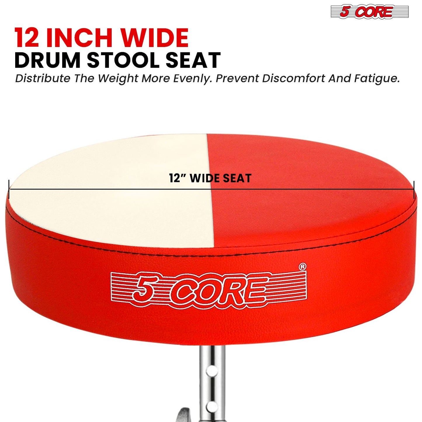 5 CORE Drum Throne Padded Guitar Stool Height Adjustable Music Chair Seat Universal for Adults & Kids with Anti Slip Rub image 6