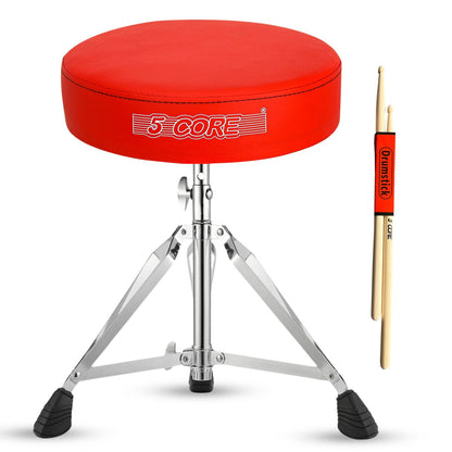 5 CORE Drum Throne Padded Guitar Stool Height Adjustable Music Chair Seat Universal for Adults & Kids with Anti Slip Rub image 1