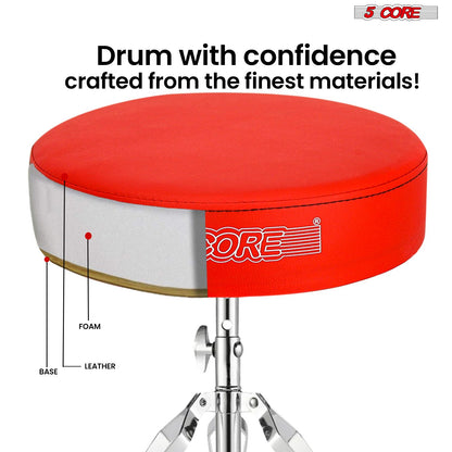 5 CORE Drum Throne Padded Guitar Stool Height Adjustable Music Chair Seat Universal for Adults & Kids with Anti Slip Rub image 8