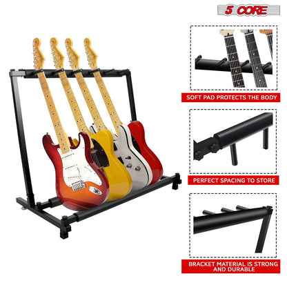5 Core Guitar Rack with Guitars Displayed